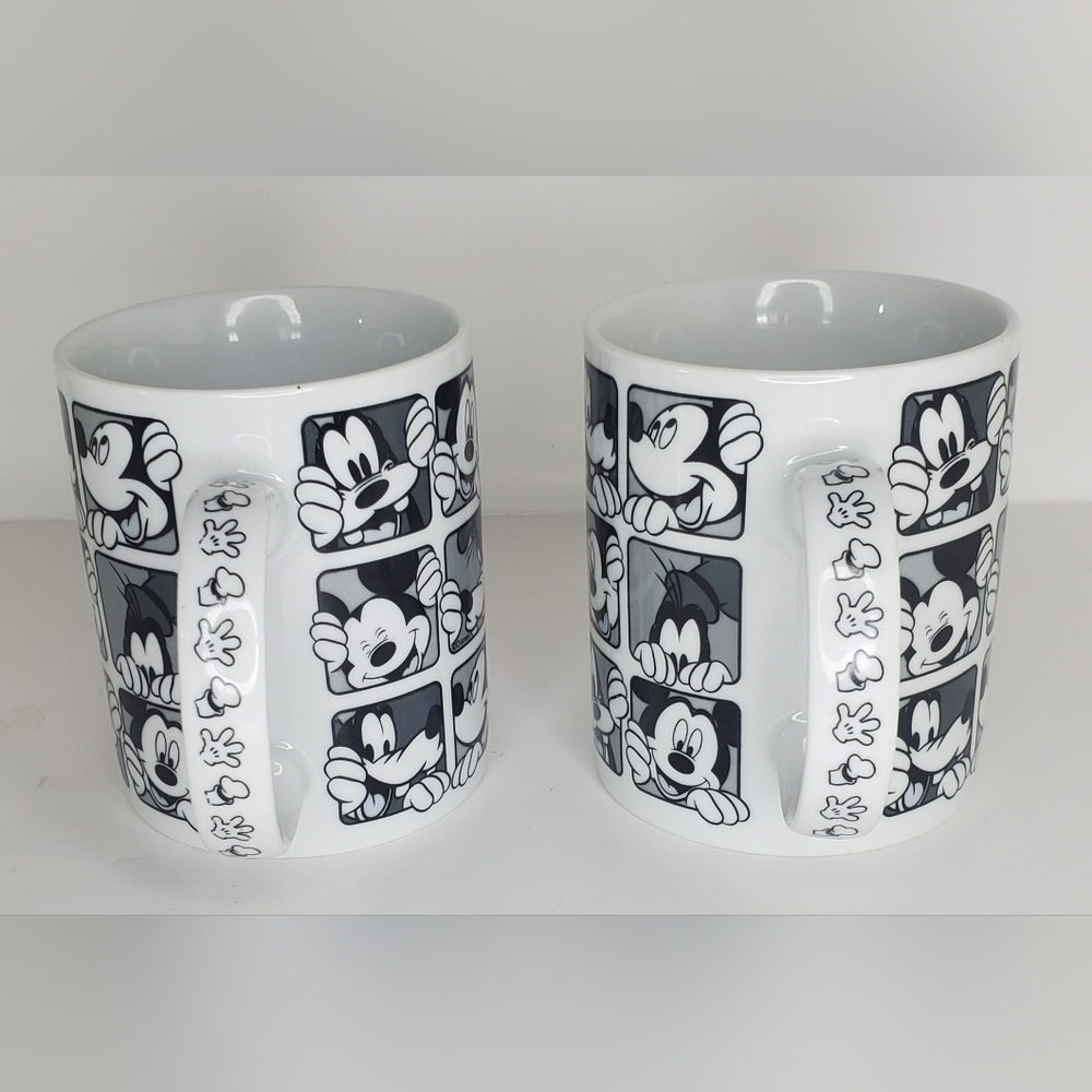 Disney Monochrome Character Coffee Mug, Cup Duo: Mickey And Pluto, New Set Of 2